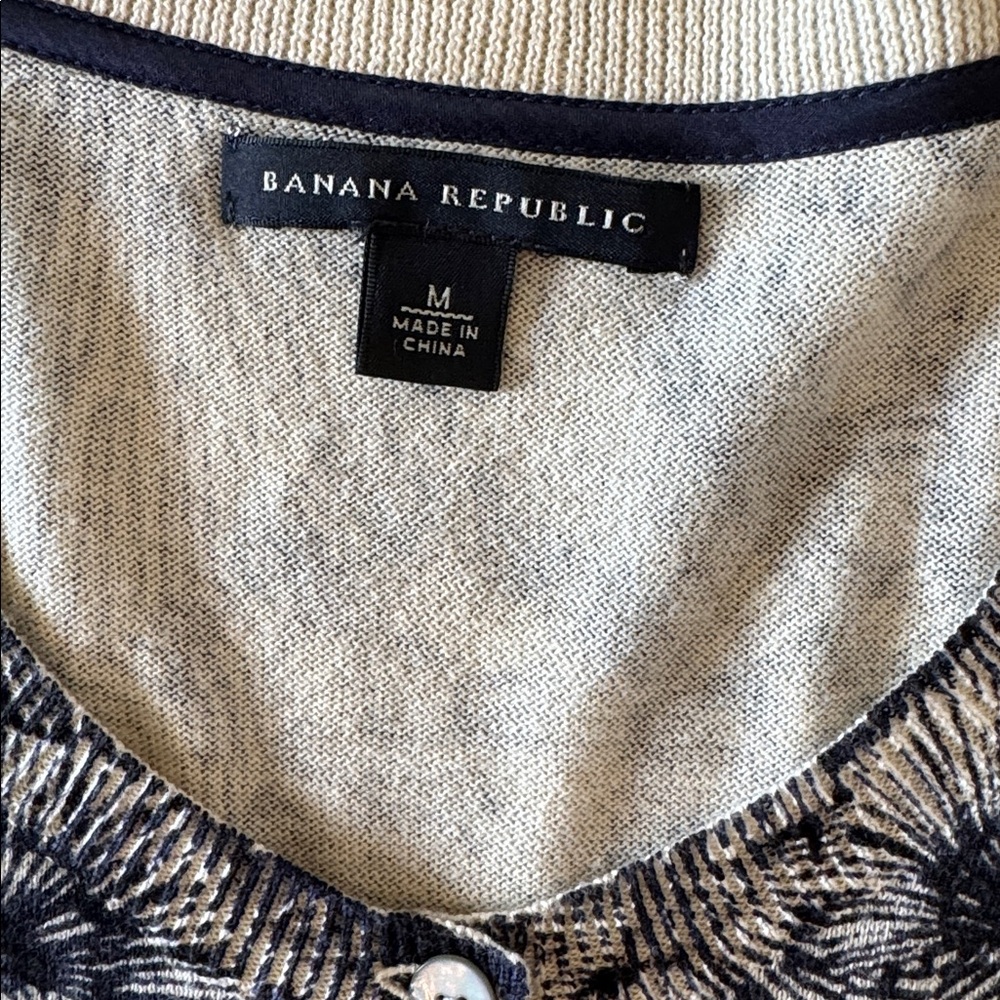 Banana Republic Abstract Floral Cardigan Button Down Long‎ Sleeve Women’s Medium - Picture 6 of 13